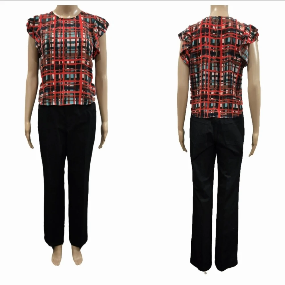 ESCADA Tessa Black Cotton Stretch Straight Leg Trousers Size 4-6 - Picture 7 of 12